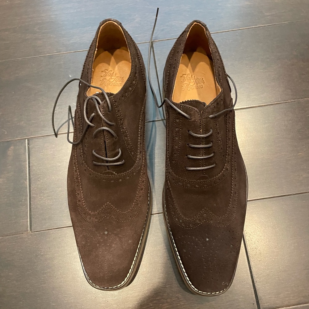 Saks Fifth Avenue Brand suede leather lace up shoe